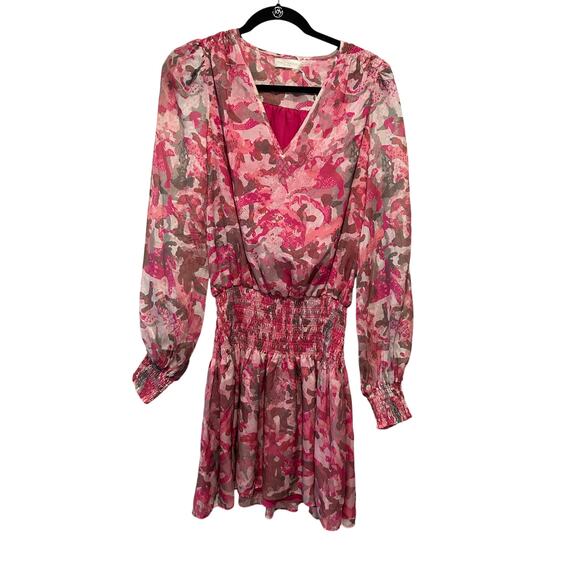 RAMY BROOK Printed Shaw Mini Dress - Rose Pink Combo Size Small - Picture 3 of 9